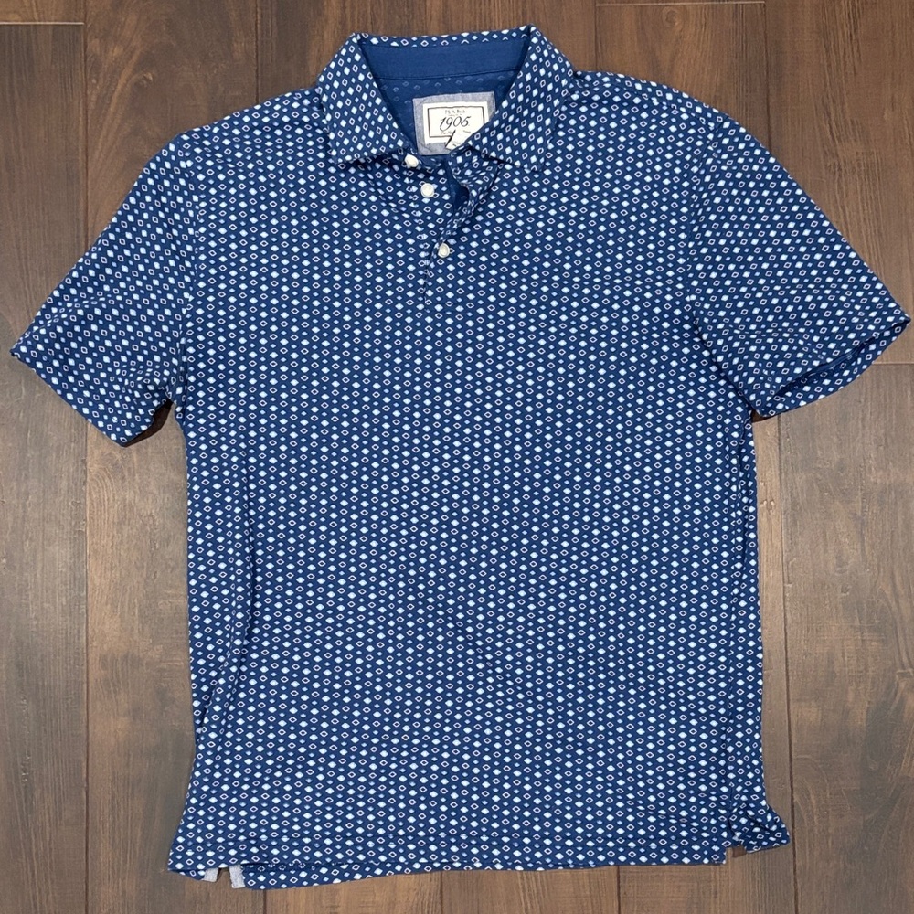 Jos. A. Bank Navy and White Patterned Polo Shirt